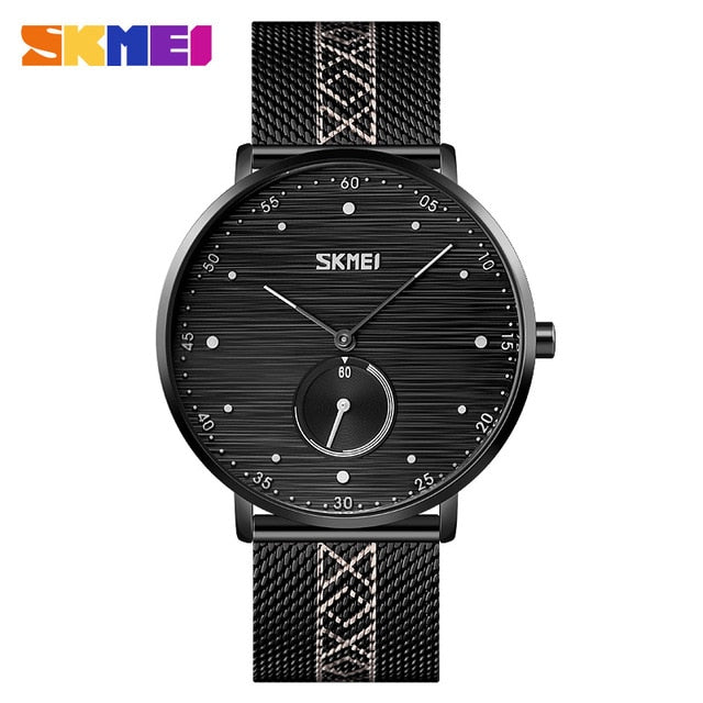 SKMEI Business Quartz Watches Men Fashion Simple Mens Wristwatches Waterproof Stainless Steel Band Hour Clock reloj hombre 9218