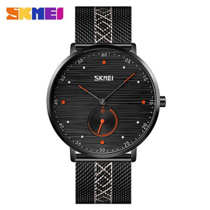 SKMEI Business Quartz Watches Men Fashion Simple Mens Wristwatches Waterproof Stainless Steel Band Hour Clock reloj hombre 9218