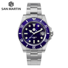 Load image into Gallery viewer, San Martin Diver Water Ghost Luxury Sapphire Crystal Men Automatic Mechanical Watches Ceramic Bezel 20Bar Luminous Date Window
