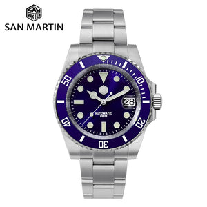 San Martin Diver Water Ghost Luxury Sapphire Crystal Men Automatic Mechanical Watches Ceramic Bezel 20Bar Luminous Date Window