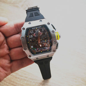 Limitde edition Richard Mille Design automatic mechanical watch Mens watch top luxury brand wristwatch Silicone strap clock gift