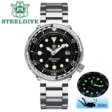 Load image into Gallery viewer, STEELDIVE 1975 Tuna Mechanical Watch Men 300m Diver Watch Mens NH35 Automatic Watch Men Steel Dive Watches Luxury C3 Luminous
