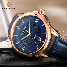 Load image into Gallery viewer, STARKING Watch 5bar Men Automatic Mechanical Watch Blue Leather Wristwatches Male Business Watch Relogio Automatico Masculino
